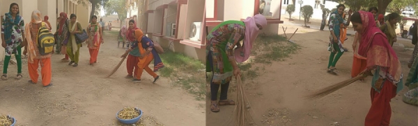 शिक्षा विभाग के विद्यार्थियों ने श्रमदान करके स्वच्छता अभियान मनाया