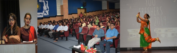 जैन विश्वभारती संस्थान मान्य विश्वविद्यालय के आचार्य कालू कन्या महाविद्यालय में आयोजित फे्रशर्स पार्टी कार्यक्रम का आयोजन